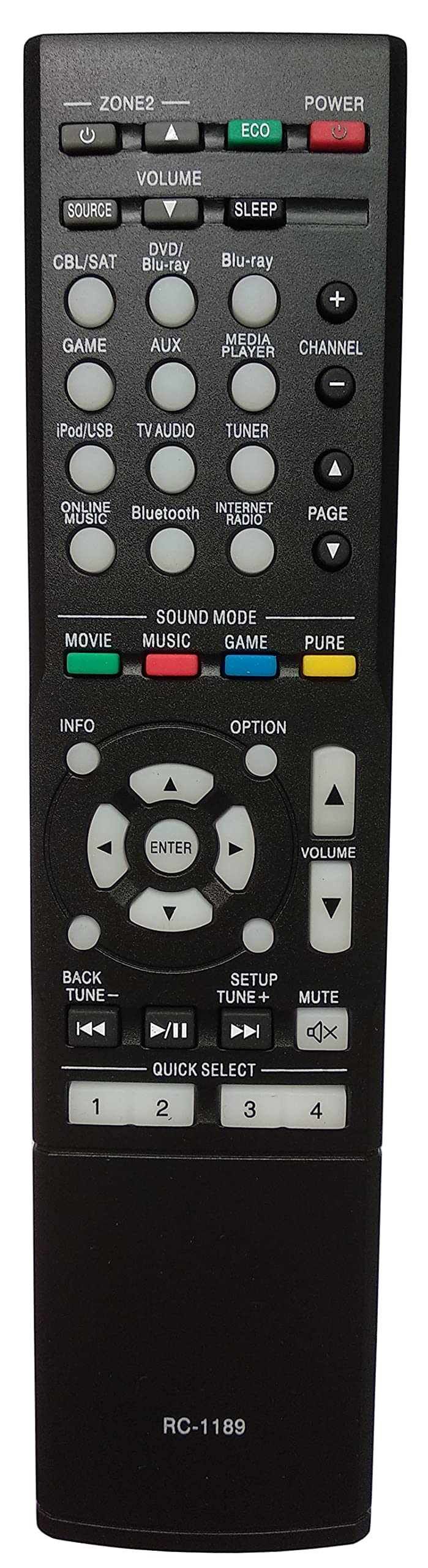  [AUSTRALIA] - Gorilla babo Universal Remote Compatible for DENON RC-1189 AVR-S700W AVR-S710W AVR-X1100 AVR-X1100W AVR-X1200W Audio/Video Receiver Remote Control
