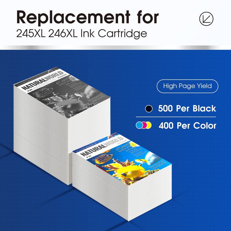  [AUSTRALIA] - LLAOLLAO 245XL 246XL Combo Pack Replacement for Canon Ink Cartridges 245 and 246 PG-245 XL CL-246 for Pixma MX490 MX492 TR4520 MG2522 TS3322 TS202 TR4522 MG2920 Printer (1 Black, 1 Color)