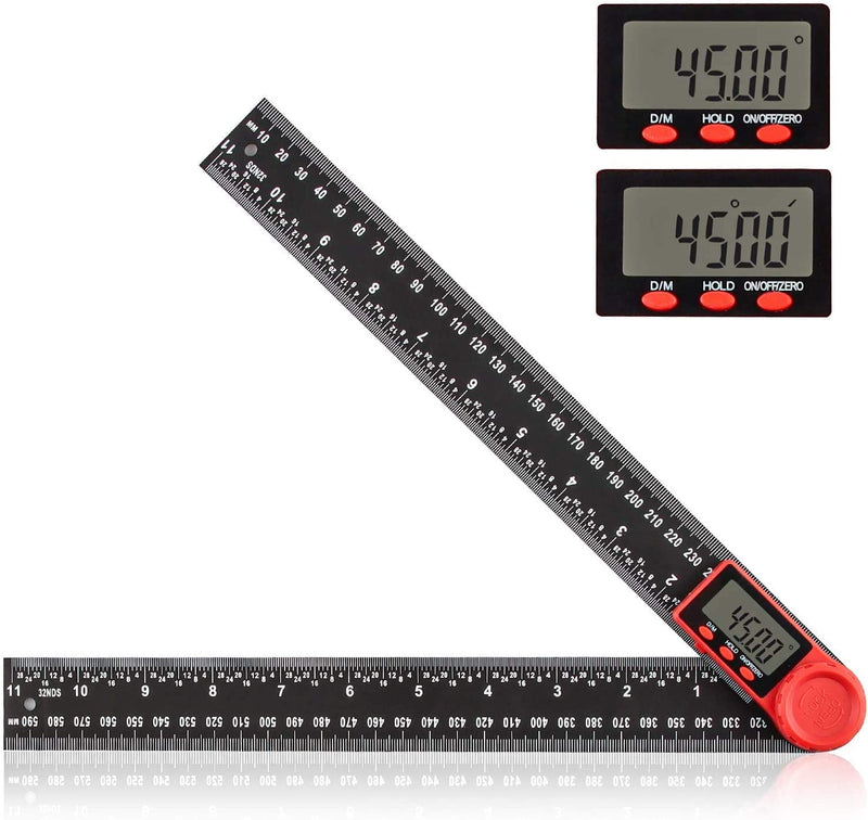  [AUSTRALIA] - in 1 Digital Protractor Aweohtle 360° Multi Angle Ruler with LCD Display and HOLD and Lock Function for Woodworking, Home Work, Craftsmen - 300 mm/11 Inch