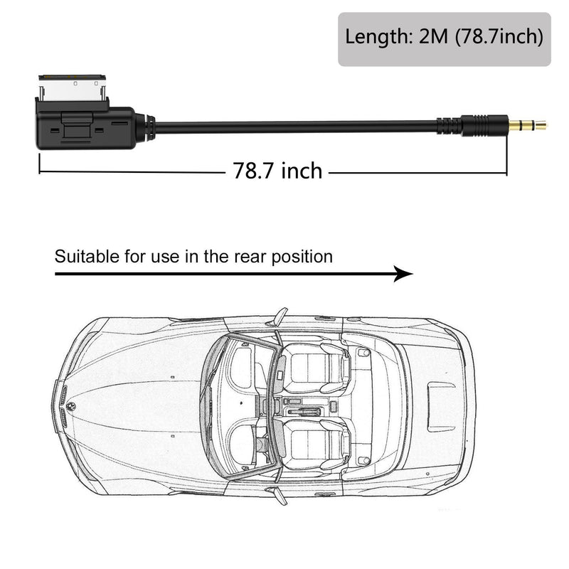 CHELINK Music Interface AMI MMI AUX 3.5mm Jack Aux-in MP3 Adapter Cable for Audi A3/A4/A5/A6/A8/Q5/Q7/R8/TT,vw Jetta GTI GLI Jetta Passat Cc Tiguan Touareg EOS Golf Mk 6, etc. (Audi 2 M) AUDI 2 M - LeoForward Australia