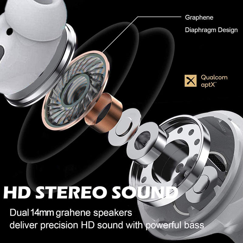 [AUSTRALIA] - Wireless Headphones, Noise Canceling Bluetooth Headphones Stereo Waterproof in-Ear Sports Bluetooth Headphones with Mini Charging Case and Built-in Microphon,for iPhone Android 2