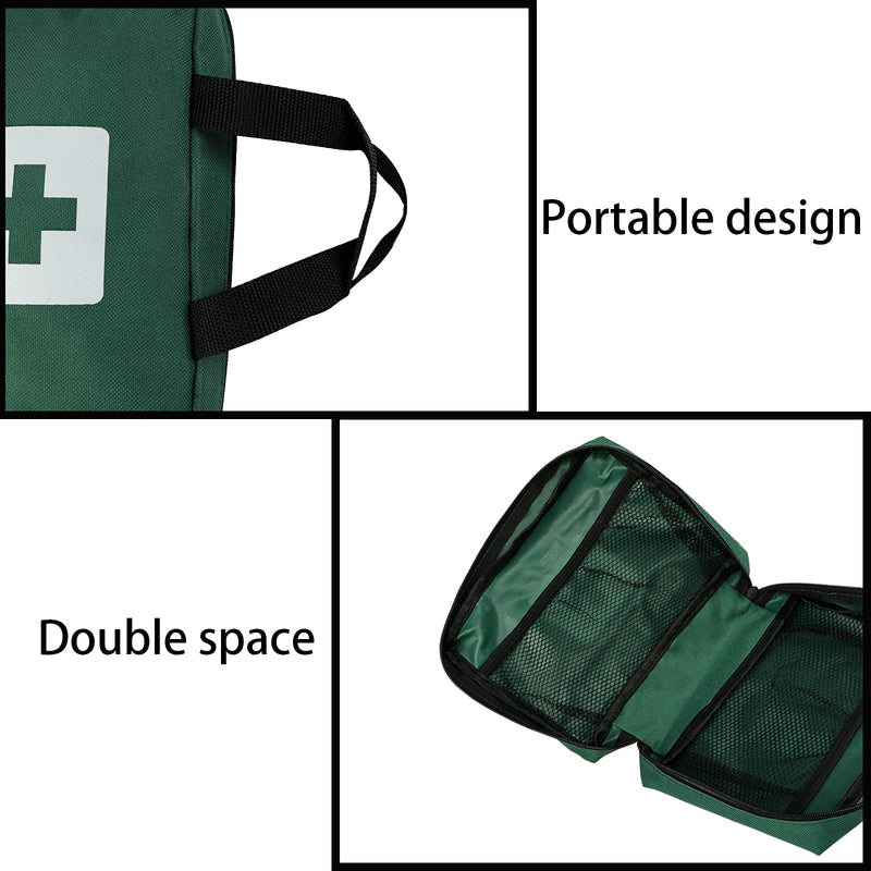  [AUSTRALIA] - First Aid Kit Reflective Cross Empty Travel Rescue Pouch Medicine Bag Emergency kit Suitable for Car Home Office Kitchen Sport Outdoors (Green) Green