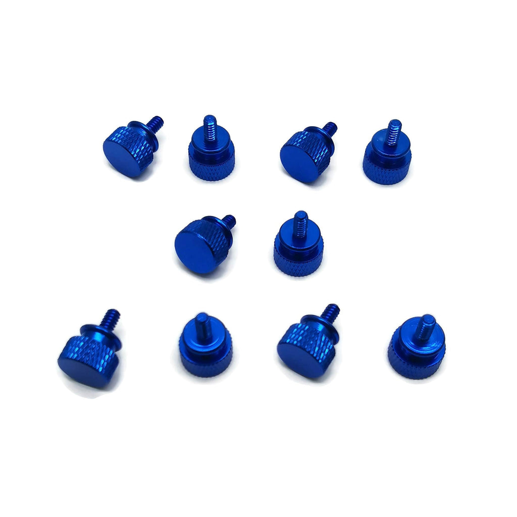  [AUSTRALIA] - Primeonly27 10x Anodized Aluminum Computer Case Thumbscrews 6-32 Thread for Computer Cover Power Supply PCI Slots Hard Drives DIY Blue