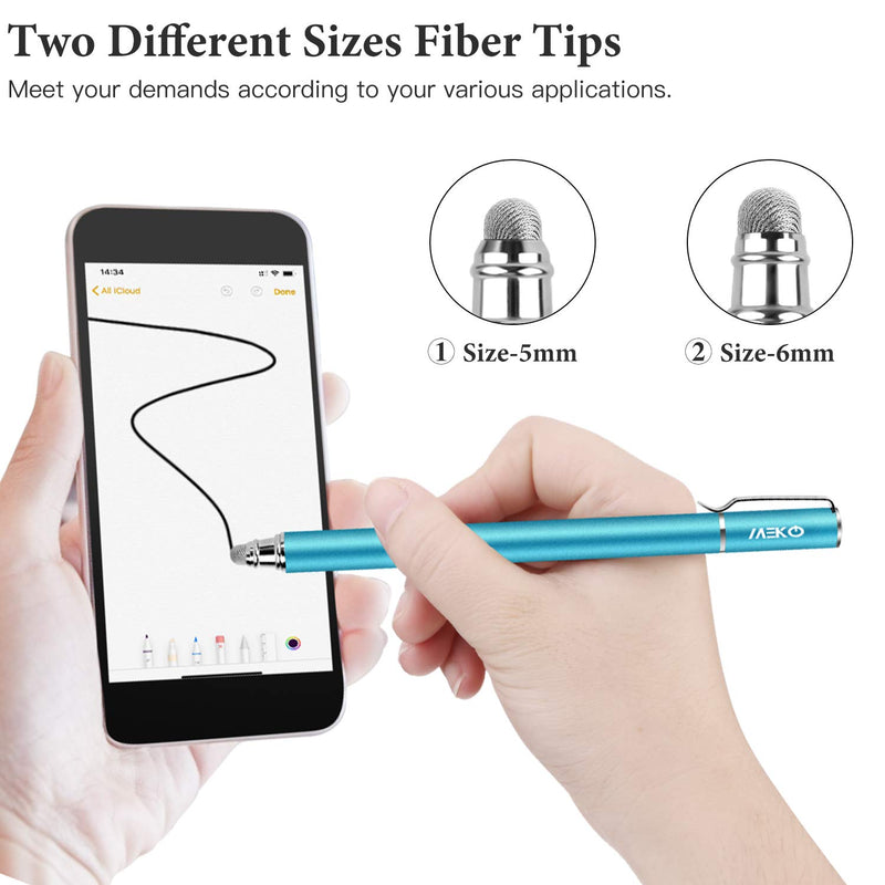 Bargains Depot New 5mm High-Sensivity Fiber Tip Capacitive Stylus Dual-tip Universal Touchscreen Pen for All Tablets & Cell Phones with 8 Extra Replaceable Fiber Tips (4 Pcs, Black/Aqua/Silver/Yellow) Black/Aqua/Silver/Gold - LeoForward Australia