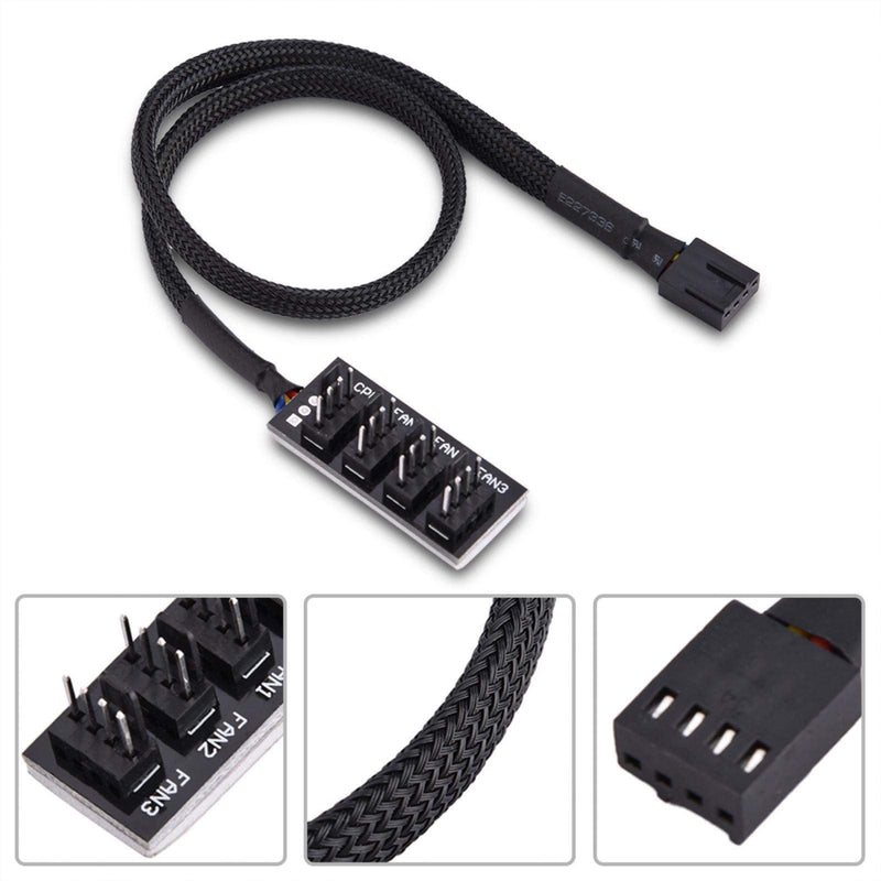  [AUSTRALIA] - 4-Pin Power Cable, 4 Way PWM Splitter Hub Computer CPU/Case Fan Power Multi Splitter Connector Cable Adapter