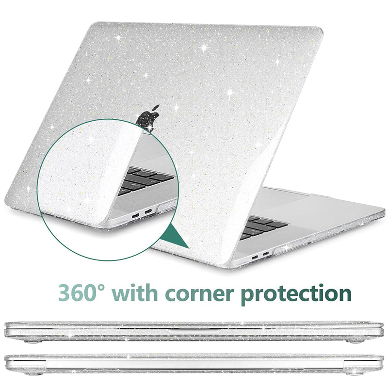  [AUSTRALIA] - DONGKE for MacBook Pro 13 inch Case 2021 2020 Release A2338 M1 A2251 A2289, Bling Plastic Hard Shell Case & Keyboard Cover Only Compatible with MacBook Pro 13 2020 Touch Bar Fits Touch ID, Star Clear
