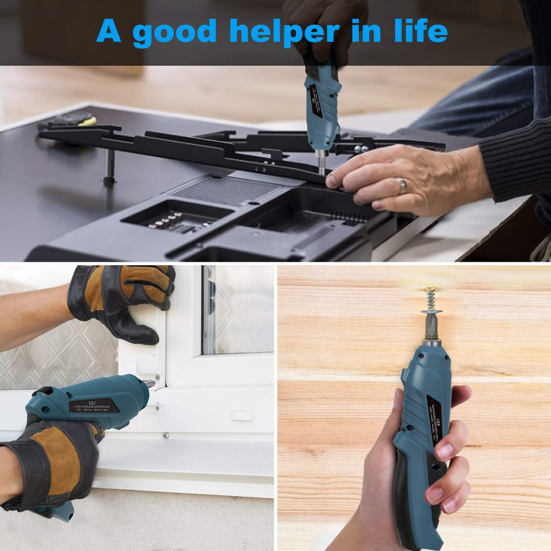  [AUSTRALIA] - HANMATEK Rechargable Cordless Screwdriver Kit with straight and pistol style Powerful Electric Screwdriver Small Screw Guns