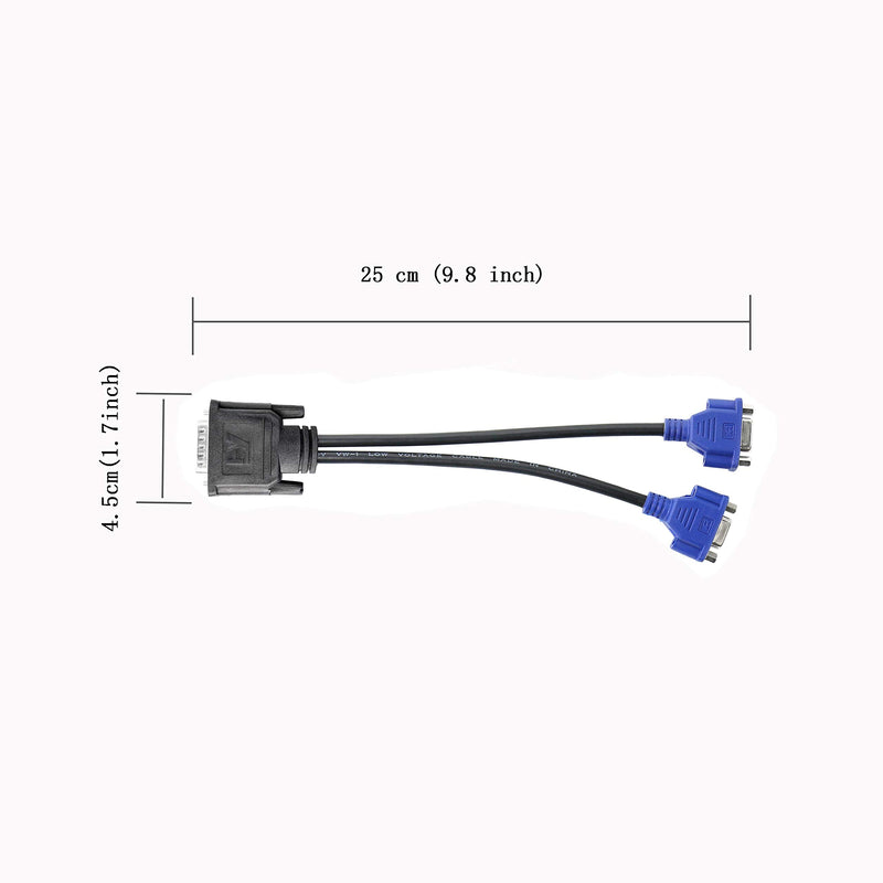  [AUSTRALIA] - XMSJSIY DMS-59 Pin to Dual VGA Adapter Y Splitter,DMS 59Pin Male to 2 VGA Female Dual Monitors Extension Cable Adapter Video Card for Monitor TV Projector Computer