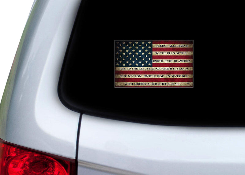  [AUSTRALIA] - Rogue River Tactical USA Flag Sticker Bumper Car Decal Gift Patriotic American Worn United States Pledge of Allegiance (3x5 Inch)