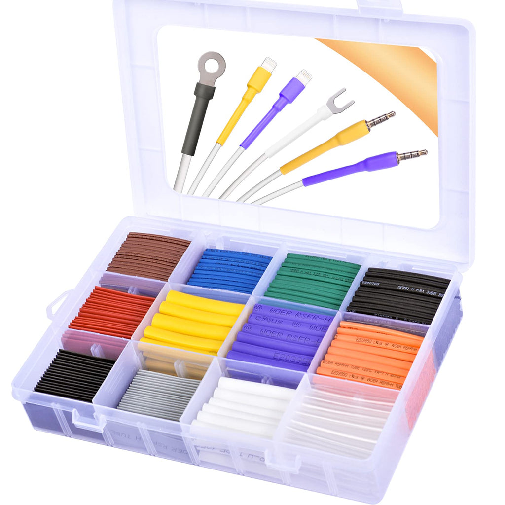  [AUSTRALIA] - Pointool Heat Shrink Tubing Kit-Wire Shrink Wrap Tubing Wire Heat Shrink Tube Kit Insulation Electrical Colored Assorted Heat Shrink Tubing Assortment Electronics for Wires(Shrink Ratio2:1,650Pcs) Multiple Sizes Colorful Heat Shrink Tubing Kit