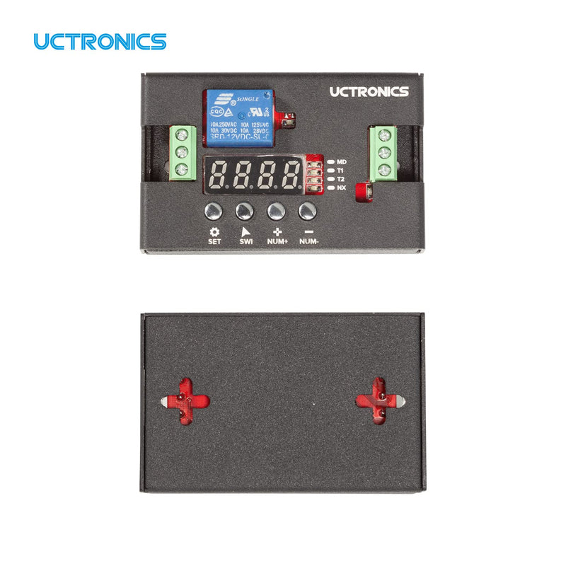  [AUSTRALIA] - UCTRONICS DC 12V Programmable Time Delay Relay Module with Metal Enclosure, On Delay and Off Delay Timer for Automobile, Raspberry Pi, Industrial Control, and Other Automatic Control Projects