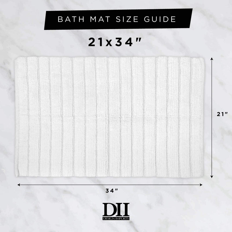  [AUSTRALIA] - DII Ultra Soft Plush Spa Microfiber Shag Chenille Bath Mat Place in Front of Shower, Vanity, Bath Tub, Sink, and Toilet, 21 x 34" - Blue Stripe 21x34"