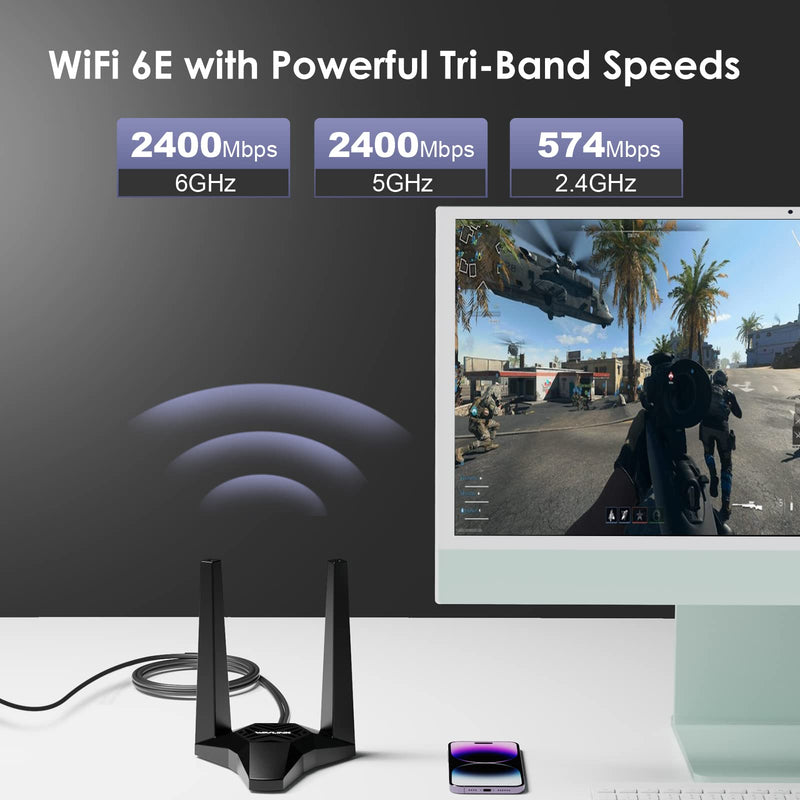  [AUSTRALIA] - WAVLINK 2023 New AX5400M WiFi 6E PCIe Network Card, Tri-Band AX210 Wireless Adapter with Bluetooth 5.3, MU-MIMO, WPA3, OFDMA, Low-Profile Bracket, Heat Sink, for Windows 11/10 PC AX5400 PCIe WiFi Card Adapter