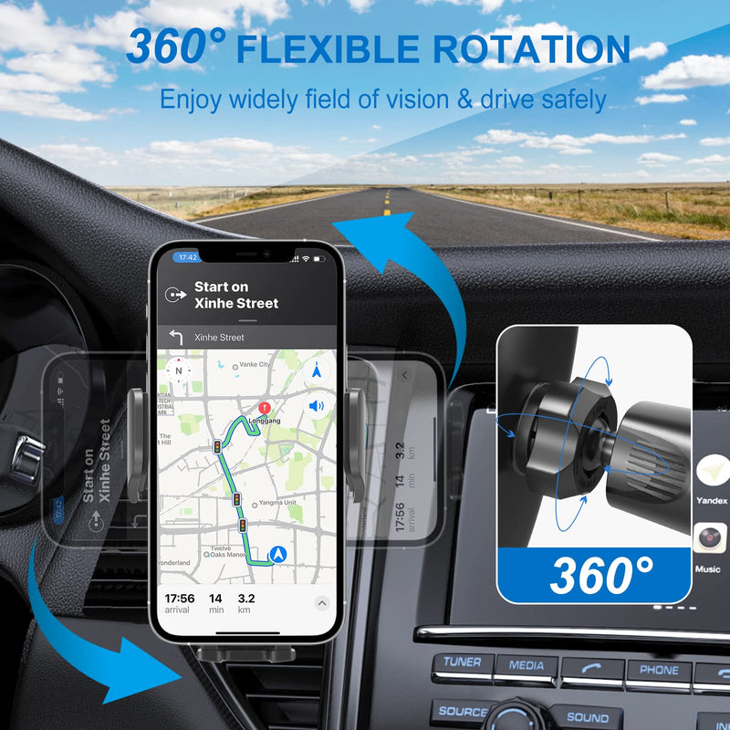  [AUSTRALIA] - Phone Mount for Car Vent, [Upgrade Steel Hook] Car Phone Holder Mount, Stable Air Vent Cell Phone Holder Universal Handsfree Car Cradle Compatible with iPhone 14/13/12 Pro Max/Samsung S22 All Phones