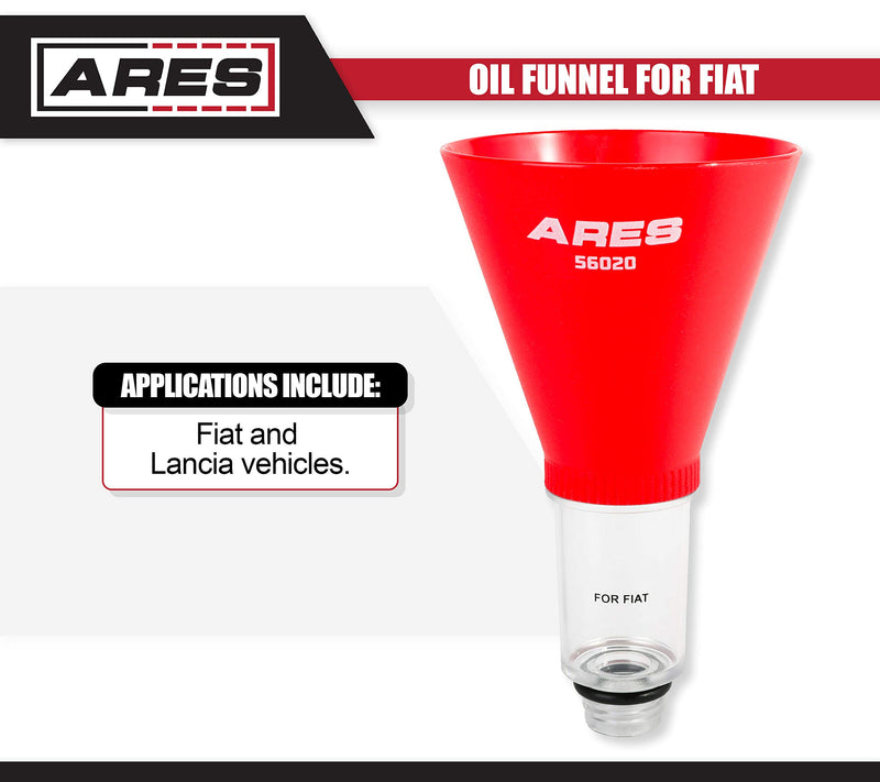 [AUSTRALIA] - ARES 56020 - Oil Funnel - Compatible with Fiat - Spill-Free Oil Filling - Easy to Use 1-Person Design - Fits Multiple Applications