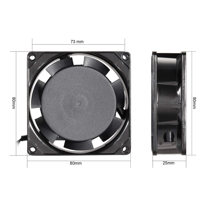  [AUSTRALIA] - uxcell Cooling Fan 80mm x 80mm x 25mm SF8025AT AC 220V-240V 0.07A Dual Ball Bearings