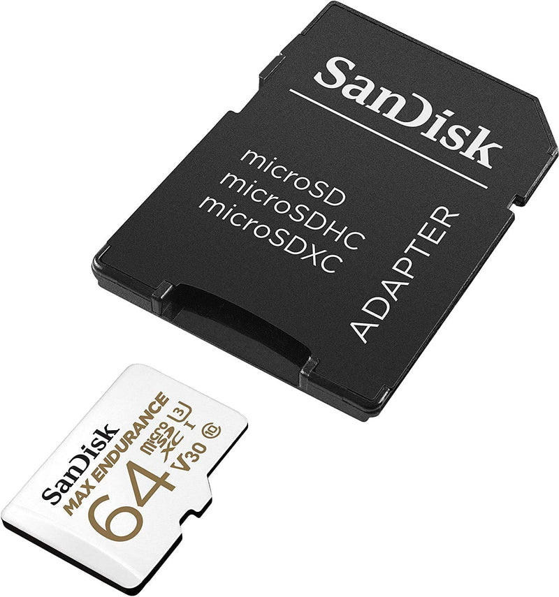  [AUSTRALIA] - SanDisk MAX Endurance 64GB TF Card MicroSDXC (2 Pack) Memory Card for Dash Cams & Home Security System Video Cameras (SDSQQVR-064G-GN6IA) Bundle with (1) Everything But Stromboli MicroSD Card Reader