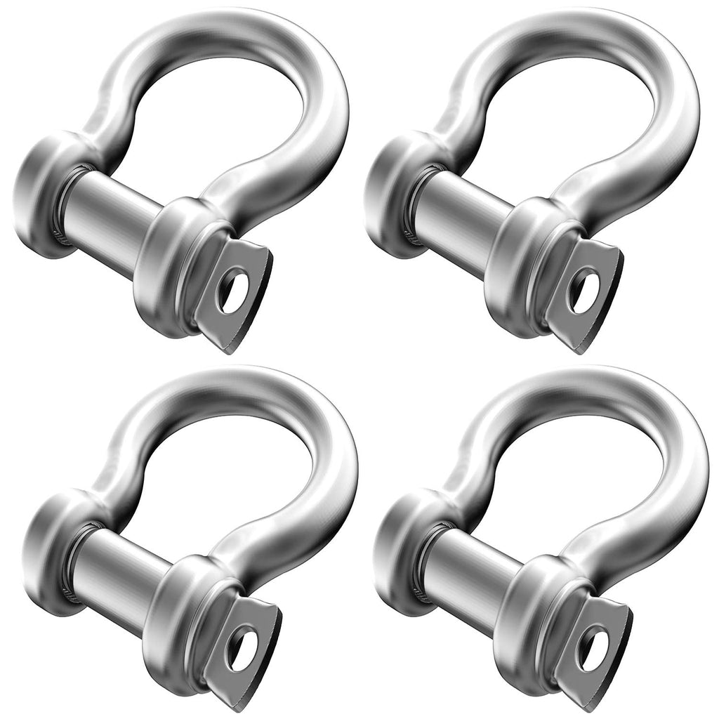  [AUSTRALIA] - 4 Pcs 5/16 Inch 304 Stainless Steel D Ring Shackles 8 mm Screw Pin Anchor Shackle for Traction Steel Wire, 8 mm