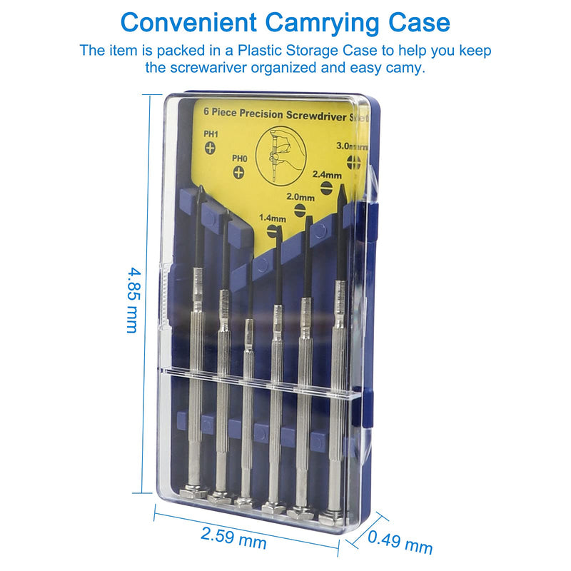  [AUSTRALIA] - 6 PCS Precision Screwdriver Sets, Eyeglass Repair Kit Screwdriver, Mini Screwdriver Set, Flat Head and Philips Head Screwdriver Sets, With 6 Different Sizes, Suitable For Watch, Electronic Repairs