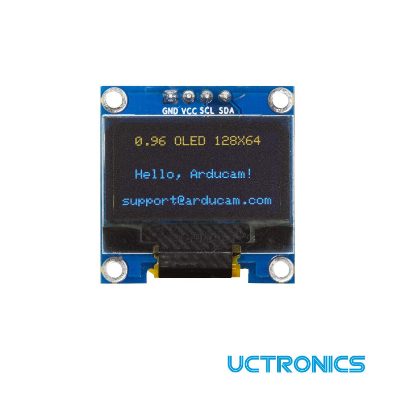  [AUSTRALIA] - UCTRONICS 2 Pack 0.96" OLED Display Module for Arduino, 12864 128x64 Pixel SSD1306 I2C Serial Mini Screen, Yellow and Blue