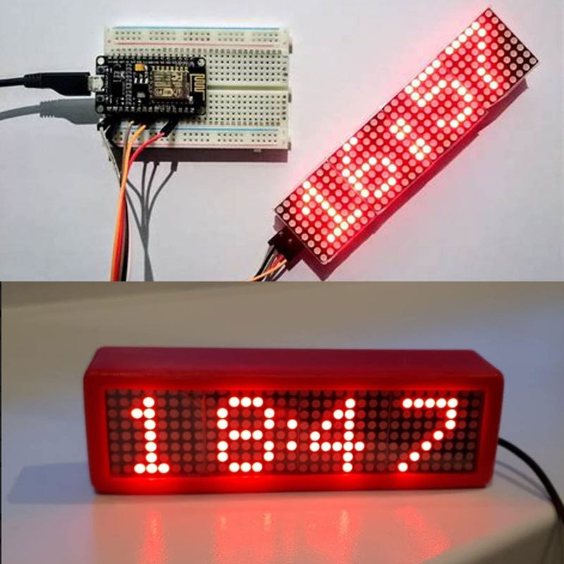  [AUSTRALIA] - ALAMSCN MAX7219 Dot Matrix Module 32x8 4 in 1 LED Display Modules for Arduino Raspberry Pi Microcontroller with 5Pin Wires Red (Pack of 2)