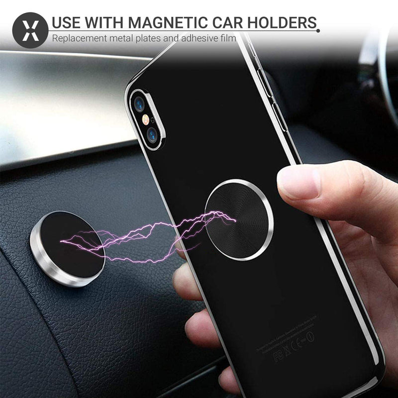  [AUSTRALIA] - Olixar Phone Magnet Sticker, Phone Case Magnet - Put in Phone Case and Use with Car Phone Holder - Thin Magnets Stickers Mount Magnetic Plate - Black, Silver, Rose Gold & Gold - Universal - 4 Pack