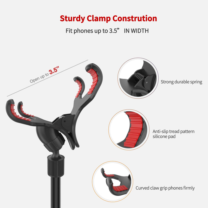  [AUSTRALIA] - IPOW Upgraded No Glue Car Phone Mount Windshield with Strong Suction, Long Arm Cell Phone Holder for Car with X-Shaped Clamp Fits Thick/Irregular Phone Case