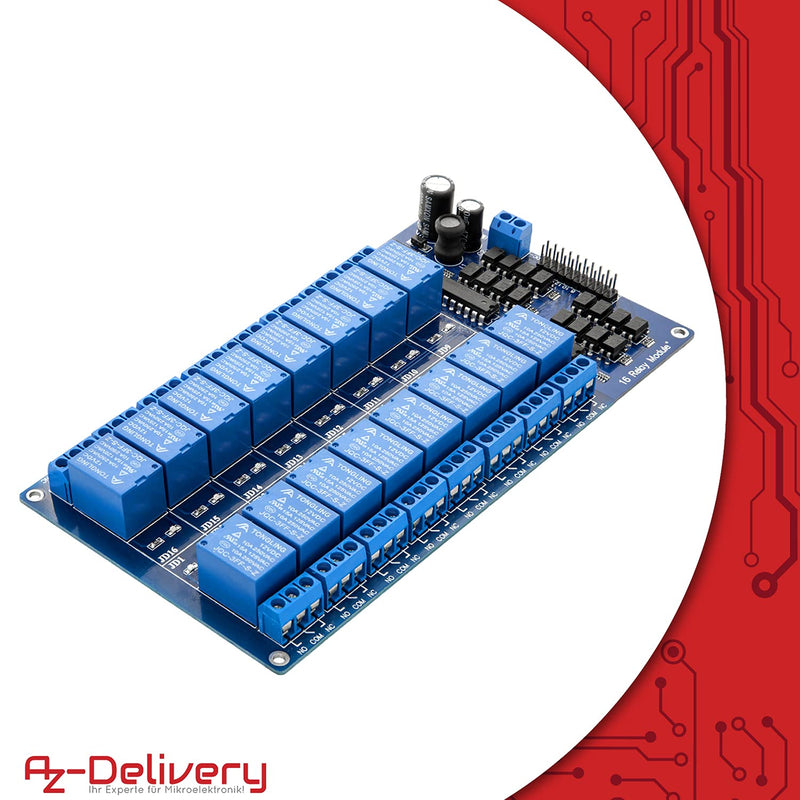  [AUSTRALIA] - AZDelivery 16 relay module 12V with optocoupler low-level trigger compatible with Arduino including e-book! 1