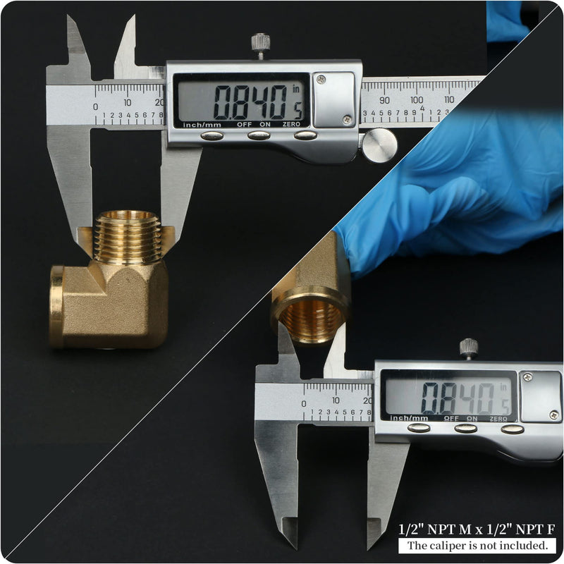  [AUSTRALIA] - U.S. Solid 2pcs 90 Degree Barstock Street Elbow Brass Pipe Fitting 1/2" NPT Male Pipe to 1/2" NPT Female 1/2" NPT Male x 1/2" NPT Female