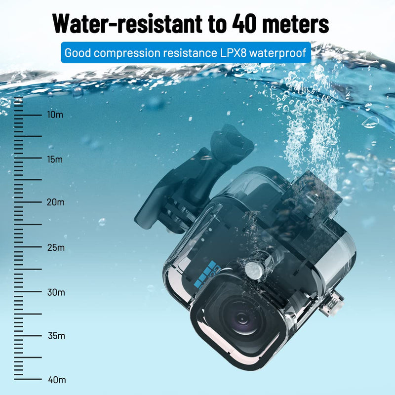  [AUSTRALIA] - Waterproof Housing Case for GoPro Hero11Black Mini,131ft/45M Diving Protective Housing Shell for Hero 11 Black Mini Action Camera Underwater Dive Case Shell with Mount & Thumbscrew