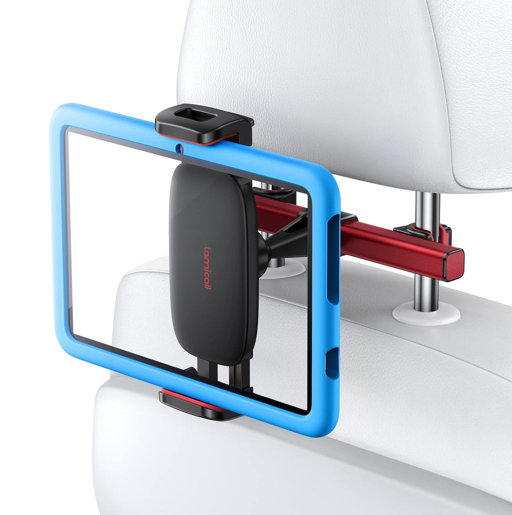  [AUSTRALIA] - Car Tablet Mount, Headrest Tablet Holder - Lamicall Car Back Seat Travel Tablet Stand for Kids, Compatible with iPad Pro Air Mini, Galaxy Tab, Fire HD, 4.7-12.9" Cell Phone, Tablets and Devices, White Red