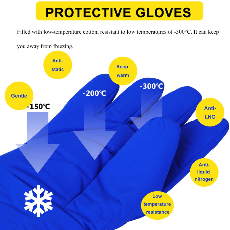  [AUSTRALIA] - Waterproof Cryogenic Gloves Low Temperature Protective Cowhide Gloves for Dry Ice Liquid Nitrogen Cold Storage 15inch