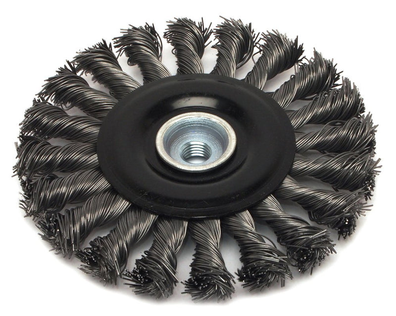  [AUSTRALIA] - Forney 72834 Wire Wheel Brush, Industrial Pro Twist Knot with M10-by-1.50/1.25 Multi Arbor, 4-1/2-Inch-by-.020-Inch