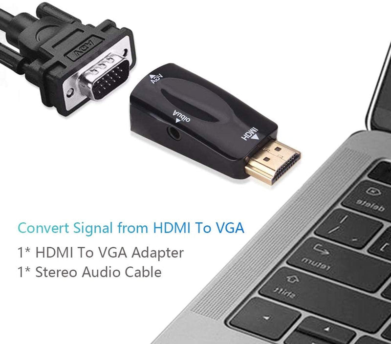  [AUSTRALIA] - HDMI to VGA, Gold-Plated HDMI to VGA Adapter, Male to Female for Computer, Desktop, Laptop, PC, Monitor, Projector, HDTV, Chromebook, Raspberry Pi, Roku, Xbox and More