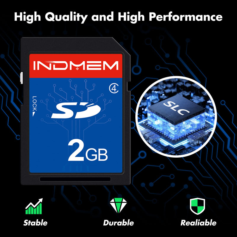  [AUSTRALIA] - INDMEM 5 Pack SD Card 2GB Class 4 Flash Memory Card 2G SLC Stanard Secure Digital Cards