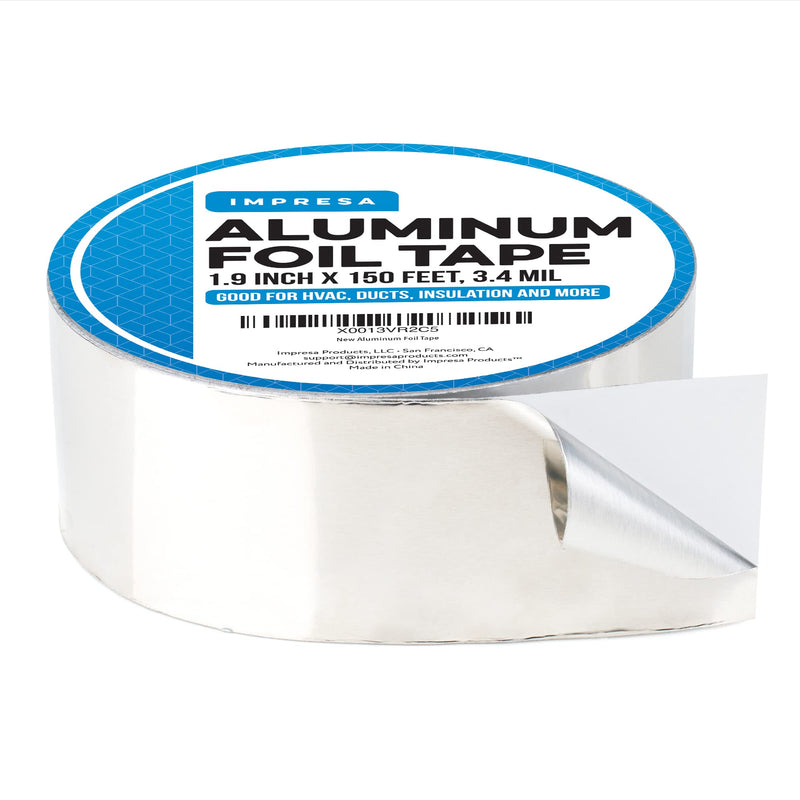  [AUSTRALIA] - [150 Feet / 50 Yards] 1.9 Inch Wide Aluminum Tape/Aluminum Foil Tape – Professional/Contractor-Grade - Excellent Sealing & Patching Hot and Cold HVAC, Duct, Pipe, Insulation Home and Commercial