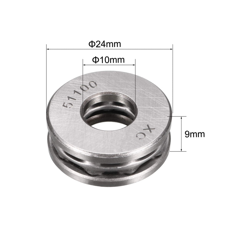  [AUSTRALIA] - uxcell 51100 Thrust Ball Bearings 10mm x 24mm x 9mm Chrome Steel Single Direction 10Pcs