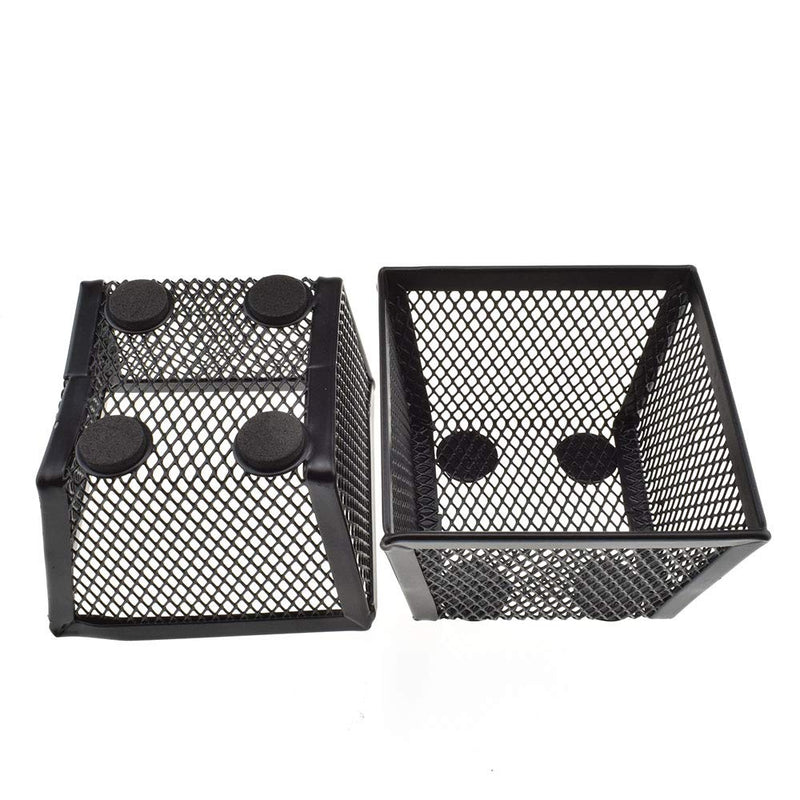 HAHIYO Stackable Paper Clip Mesh Holder Cup 2.2" Height 2 Pack Black Sturdy Paperclip Holder Container for Desk Drawer Organizer Collection for Home Office School Soft Foam Feet No Sharp Edges Black 2 Pieces - LeoForward Australia