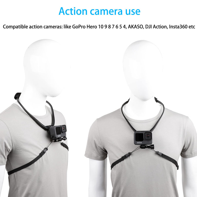  [AUSTRALIA] - Mobile Phone Chest Strap Mount Action Camera Neck Holder for VLOG/POV, for iPhone 13 12 11 Pro Max Plus,Samsung,GoPro Hero 10, 9, 8, 7, 6, 5,DJI OSMO Action 2, AKASO,and Cell Phones (4 to 7in)