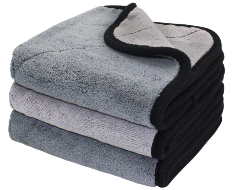  [AUSTRALIA] - SCRUBIT 3 Pack Microfiber Cleaning Towels for Cars by Scrub it- Super Absorbent Plush Towel Quick car Drying, Non-Scratch, Double Layer wash Cloth to Clean and Shine Your Vehicle