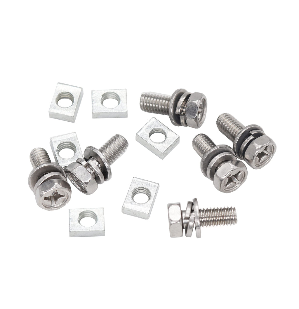  [AUSTRALIA] - binifiMux 6-Pack Motorcycle Battery Terminal M6 x16mm Bolt Square Nut Kit Stainless Steel 304 M6x16mm 6-Pack