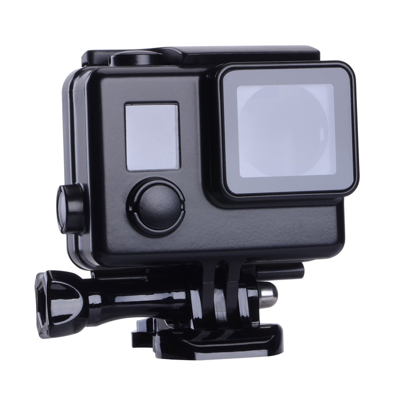  [AUSTRALIA] - Suptig Protective case Black Charging case Wire Connectable Skeleton Protective Side Open Housing case for GoPro Hero 4 Hero 3+ Hero 3 Camera