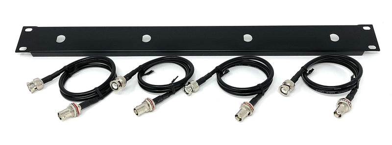  [AUSTRALIA] - Generic 19inch Antenna Re-location Rack Mount Kit 1U Front Panel 4 Hole Ports w/ 4 Cables