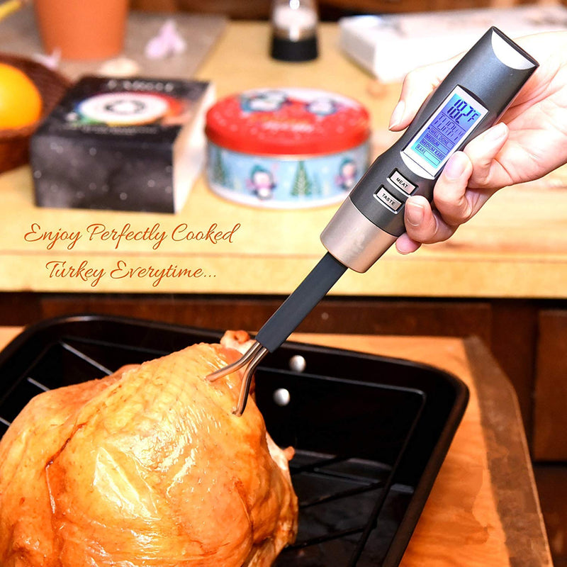  [AUSTRALIA] - Meat Thermometer Fork BBQ Fork with Thermometer Digital BBQ Fork Thermometer Digital Cooking Fork Instant Read Fork for Kitchen, Grilling, Smoker, Barbecue, Turkey