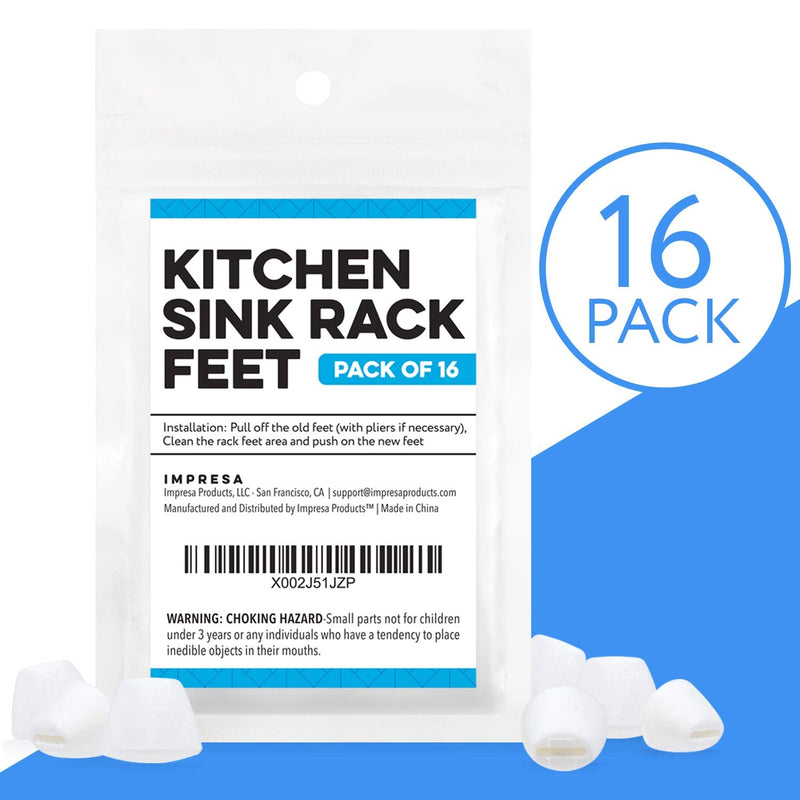  [AUSTRALIA] - Kitchen Sink Rack Feet 16 Pack in White, Replacement for Kohler Rack Feet for Part 84544-0 Compatible with Kohler Kitchen Sink Racks, Premium Quality Durable Feet for Long Lasting Stability