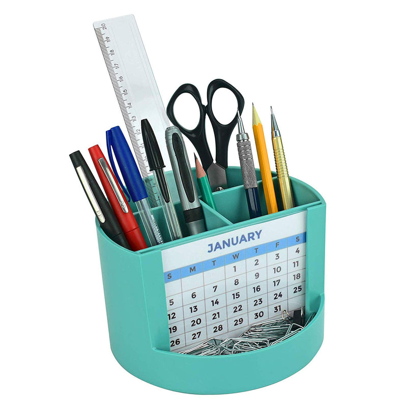 Acrimet Plastic Desktop Organizer - Mix Organizer Caddy Photo Holder - Office Supplies Storage and Home Organization (Pen Pencil Clip Holder) (Solid Green Color) - LeoForward Australia