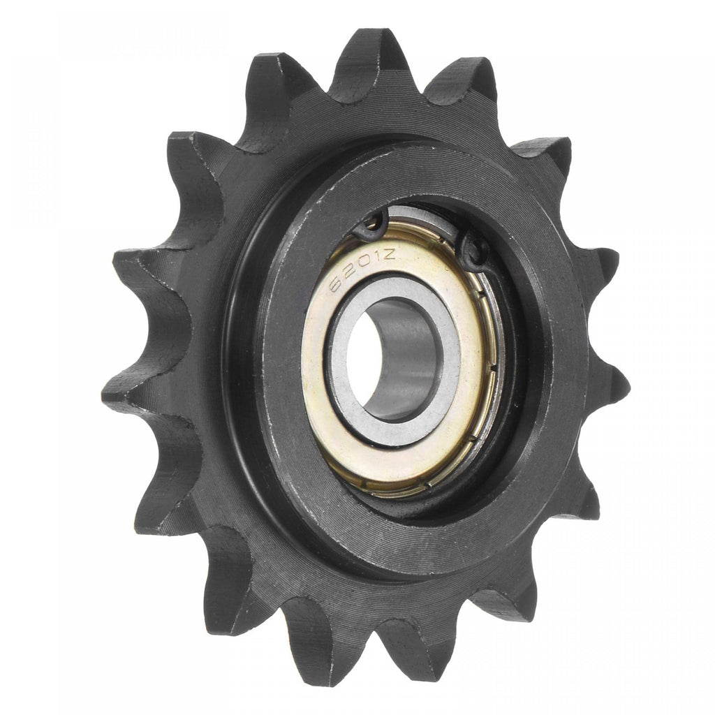  [AUSTRALIA] - uxcell #40 Chain Idler Sprocket, 12mm Bore 1/2" Pitch 15 Tooth Tensioner, Black Oxide Finished C45 Carbon Steel with Insert Single Bearing for ISO 08A Chains 66mm