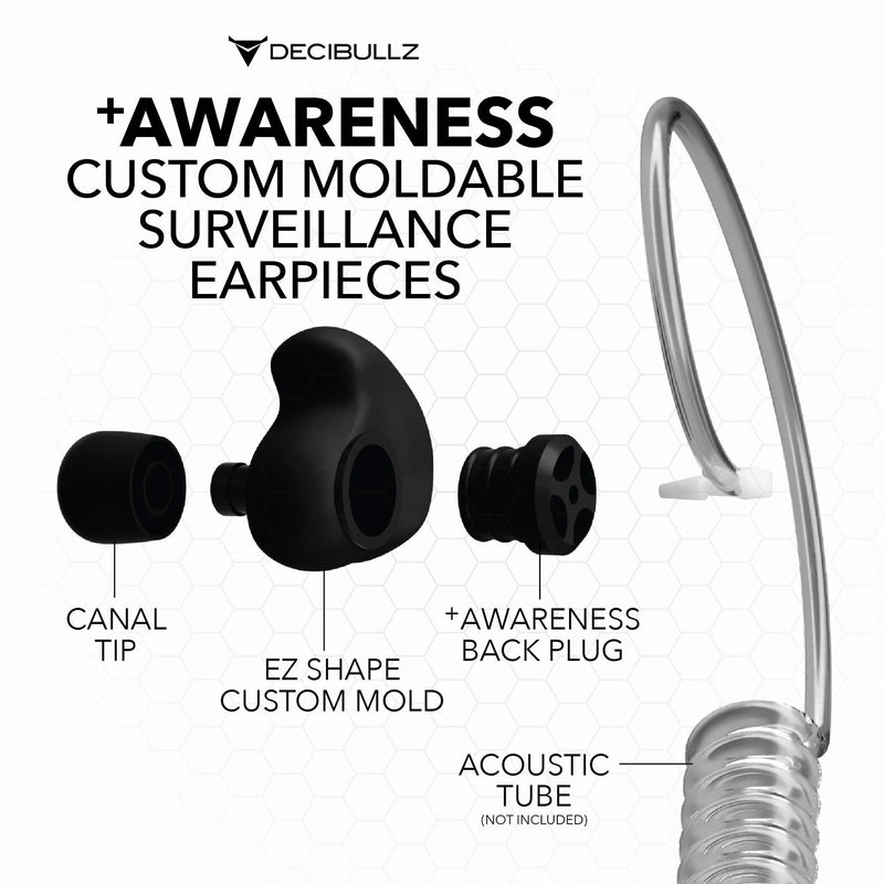 Decibullz Custom Molded Security Radio Surveillance Earpiece Set, Thermo-Fit Designed for Clear Acoustic Tube Radios, Awareness… - LeoForward Australia