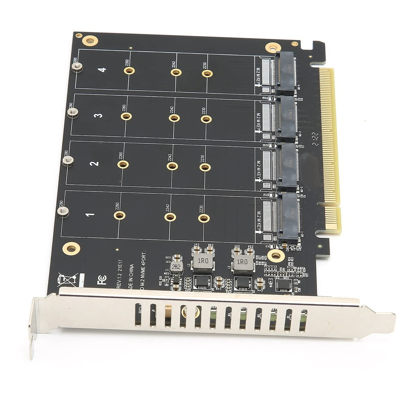  [AUSTRALIA] - Zunate M.2 NVME to PCIe X16 Adapter, M Key Hard Drive Converter Reader Expansion Card, 4 Port NVMe to PCI-e Host Controller Expansion Card (ph44)