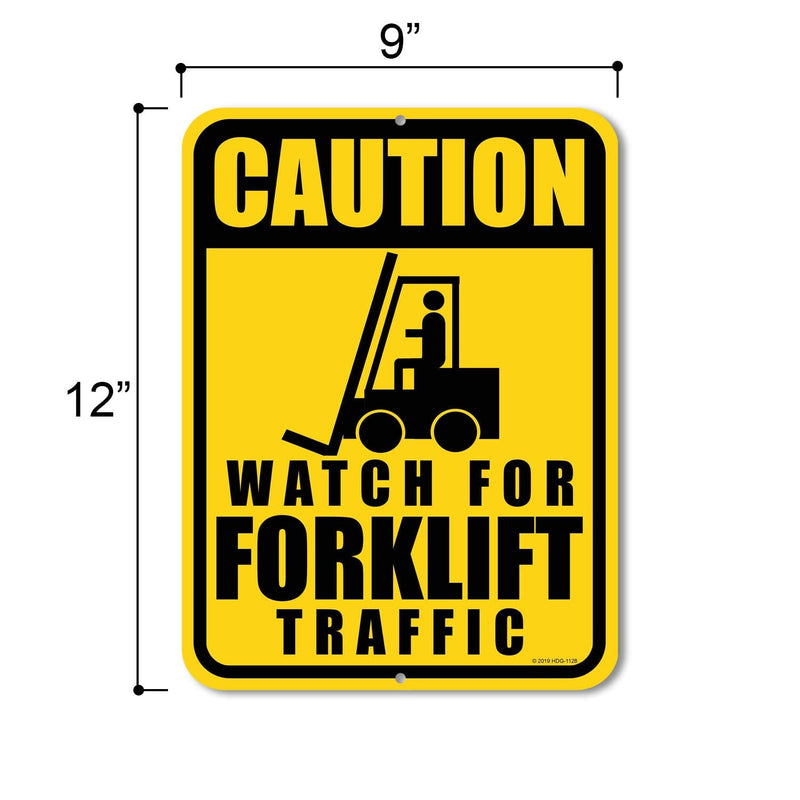  [AUSTRALIA] - Traffic Signs, Caution Watch For Forklift Traffic 9 x 12 inch Metal Aluminum Safety Tin Sign, Safety Signs For Workplace